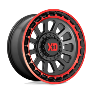 XD 17X9 XD856 6X135/5.5 SATIN BLACK MACHINED LIP W/ RED TINT +18