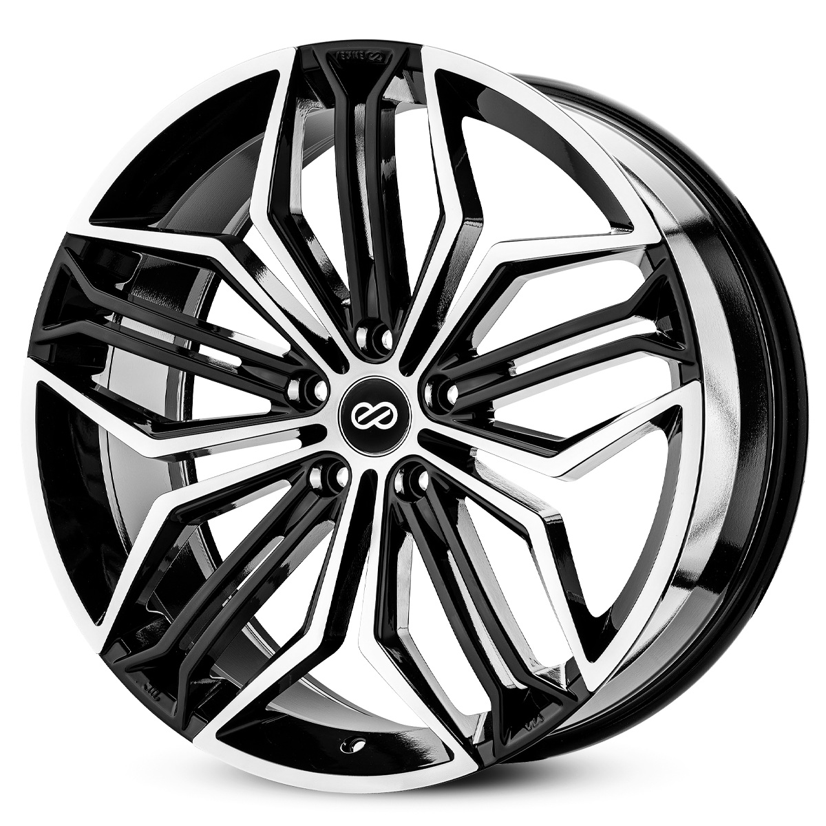 ENKEI 17x7.5 KATANA 5x114.3 GLOSS BLACK MACHINE FACE +45