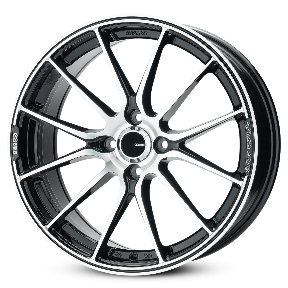 ENKEI 17x7.5 SC48 4x100 GLOSS BLACK MACHINED FACE +38