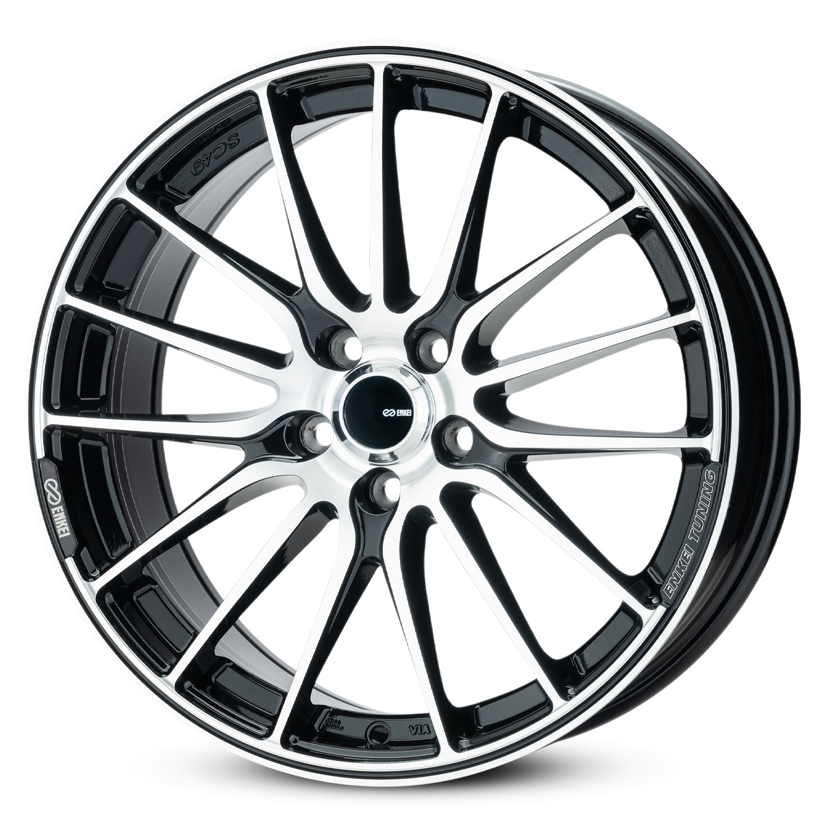ENKEI 18x8.5 SC49 5x114.3 GLOSS BLACK MACHINED FACE +45