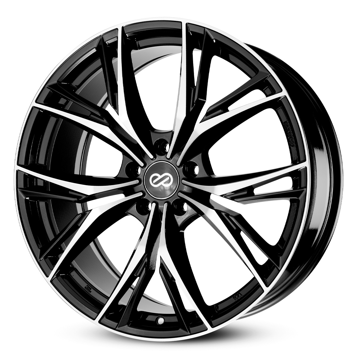 ENKEI 17x7.5 SP77 5x114.3 GLOSS BLACK MACHINED FACE +45