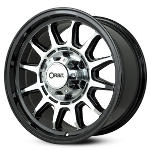 ORBIT 17x8.5 FITTI 6x139.7 GLOSS BLACK/FACE POLISH WITH BLACK LIP +12