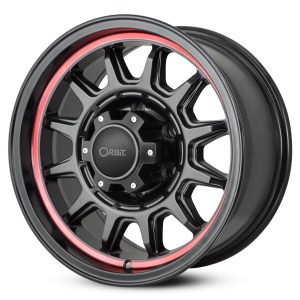 ORBIT 17x8.5 FITTI 6x139.7 MATT BLACK/RED RING +20